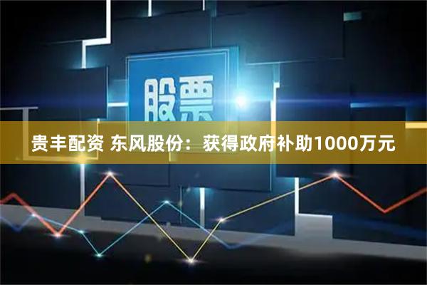 贵丰配资 东风股份：获得政府补助1000万元