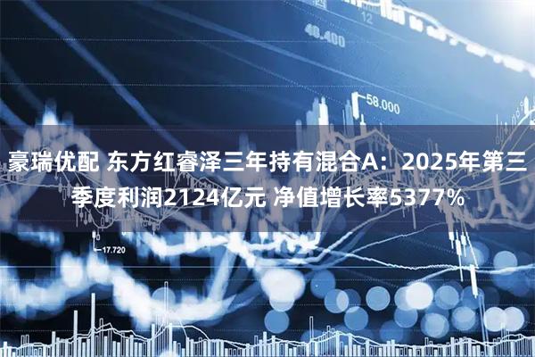 豪瑞优配 东方红睿泽三年持有混合A：2025年第三季度利润2124亿元 净值增长率5377%